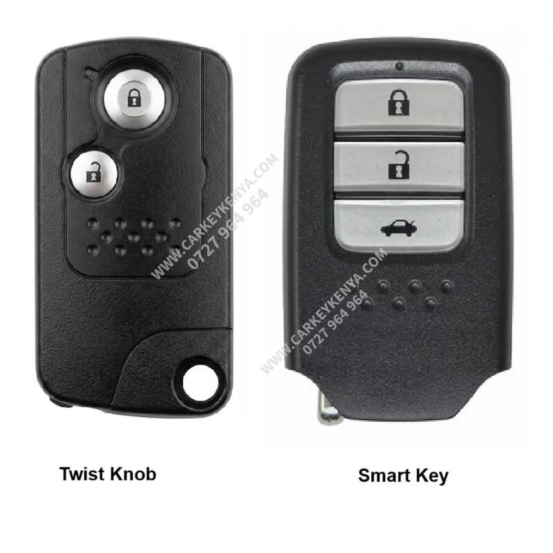 Honda Freed smart key and twist knob key front view